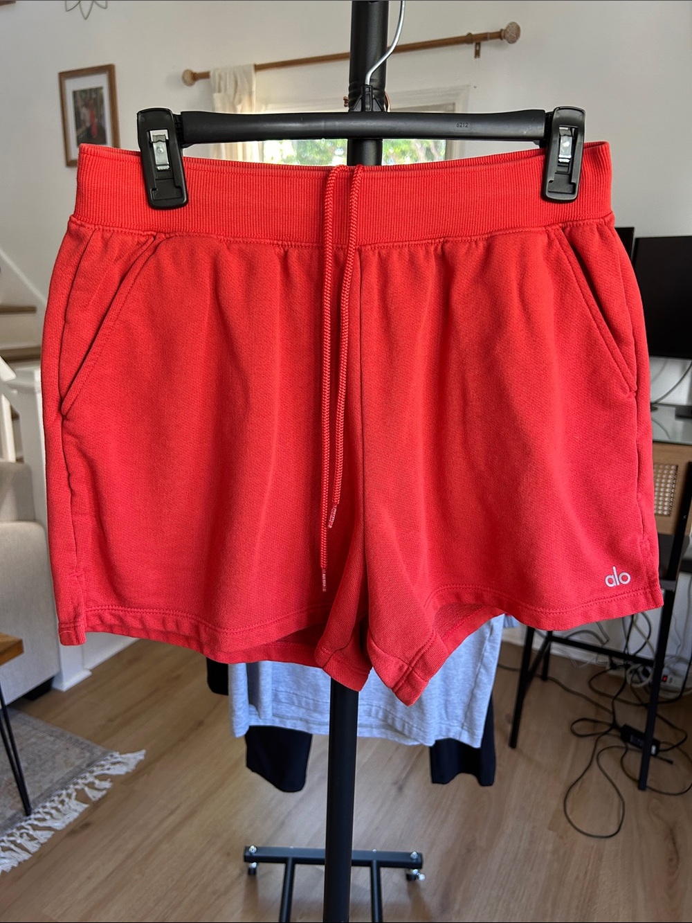 ALO Cloth Shorts. Waist 14”. 3.5” inseam. No size tag. Pockets. Has wash wear.